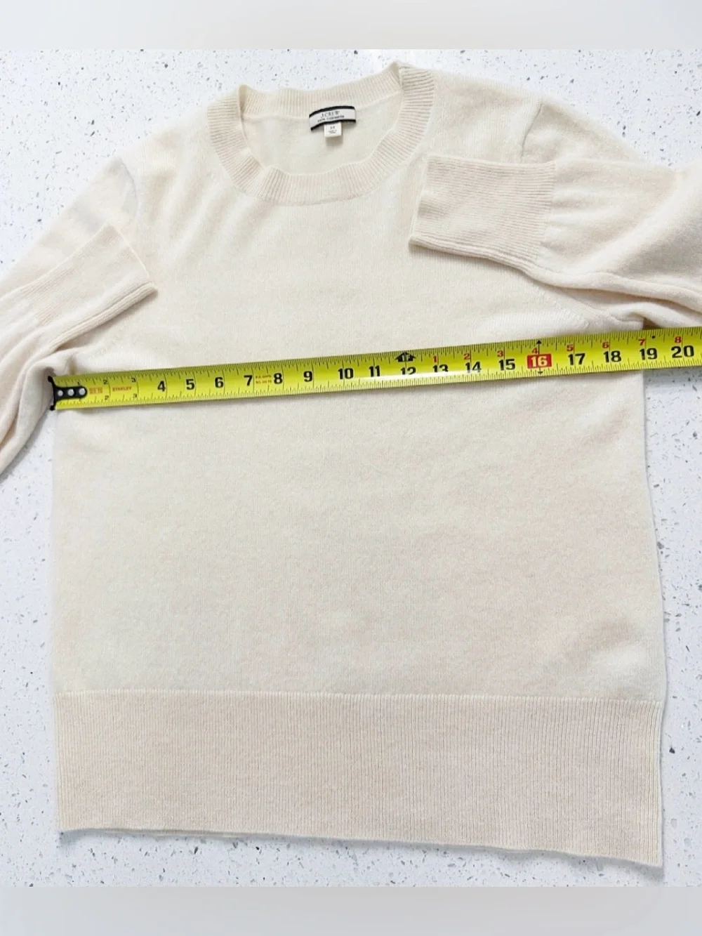J.Crew 100% Cashmere Ivory Crewneck Sweater Medium